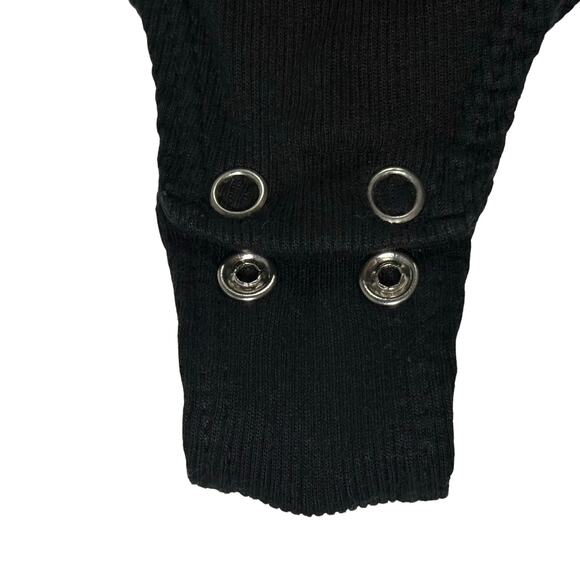 Agolde Black Ribbed High Neck Tank Bodysuit Women’s Large USA Made Stretch - Picture 7 of 9